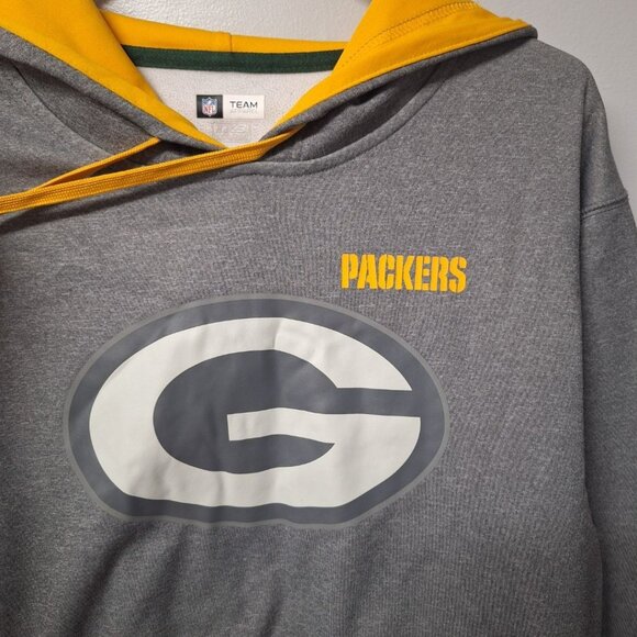 NFL Green Bay Packers Hoodie Sweatshirt Yellow Gray Football Wisconsin‎ - Picture 7 of 8